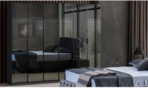 Bronze Antrasit 6 Kapaklı Gardrop