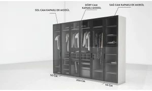 Defne 4 Kapaklı Gardrop