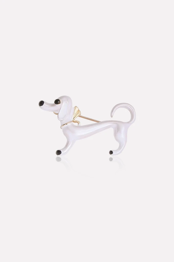 Beyaz Sosis Köpek Broş