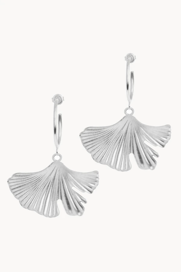 Ginkgo Biloba Büyük Halka Küpe