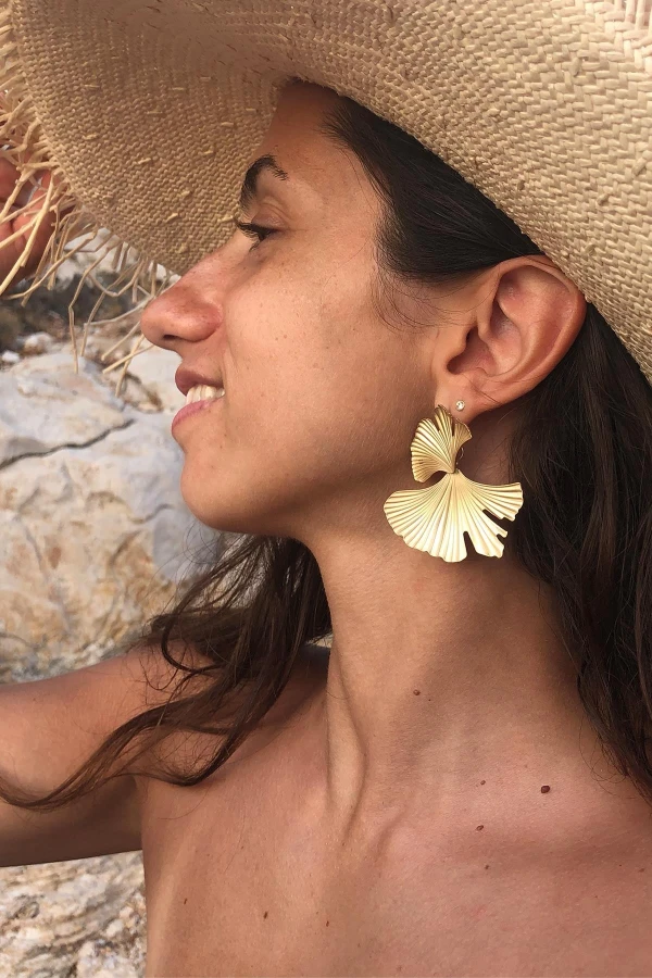 Ginkgo Sallantılı Küpe