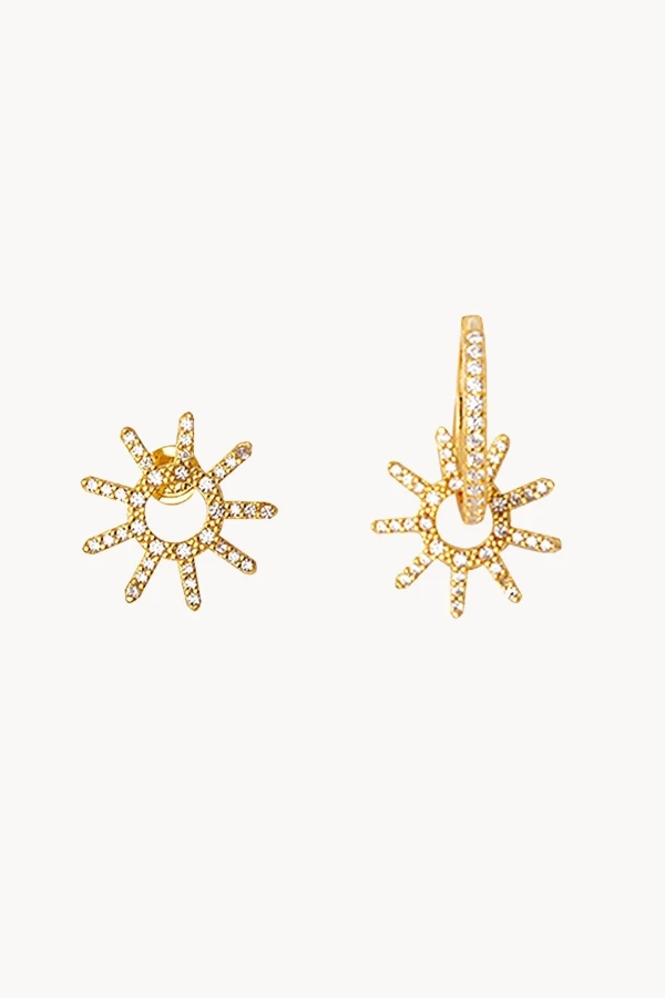 Güneş Zirkon 925 Gümüş Halka Küpe