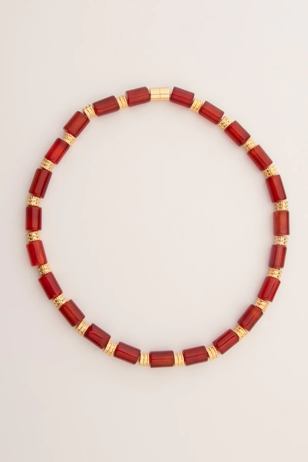 Kırmızı Akik Dizgi Kolye