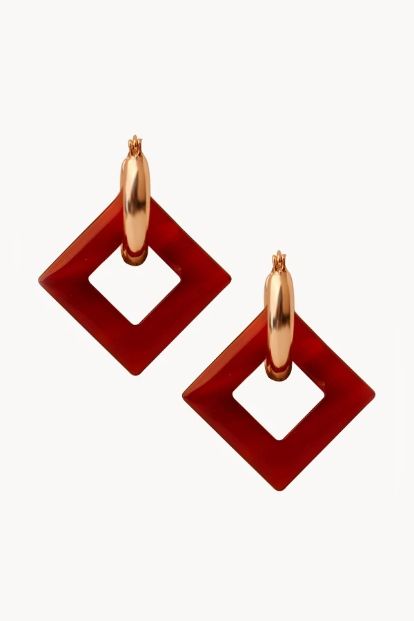 Kırmızı Akik Halka Küpe