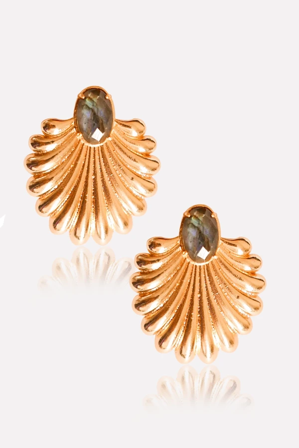 Labradorit Barok Büyük Küpe