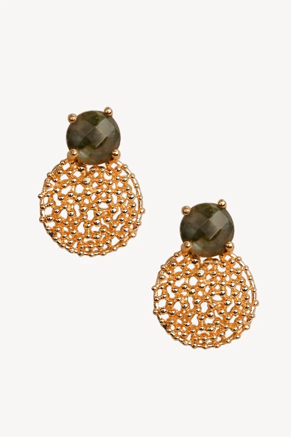 Labradorit Daire Küpe