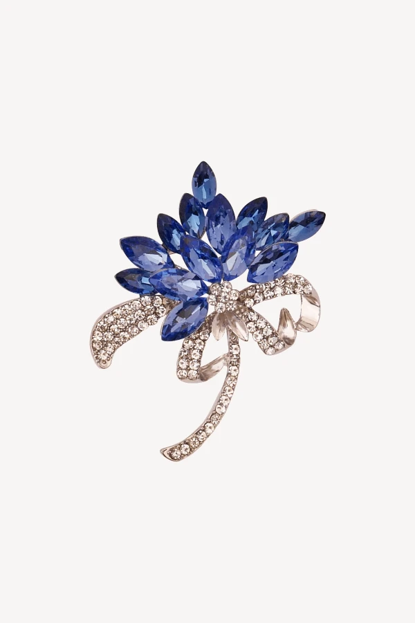 Mavi Zirkon Taşlı Broş