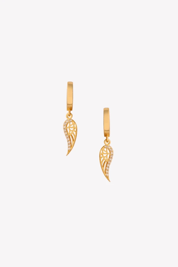 Melek Kanadı 925 Gümüş Halka Küpe