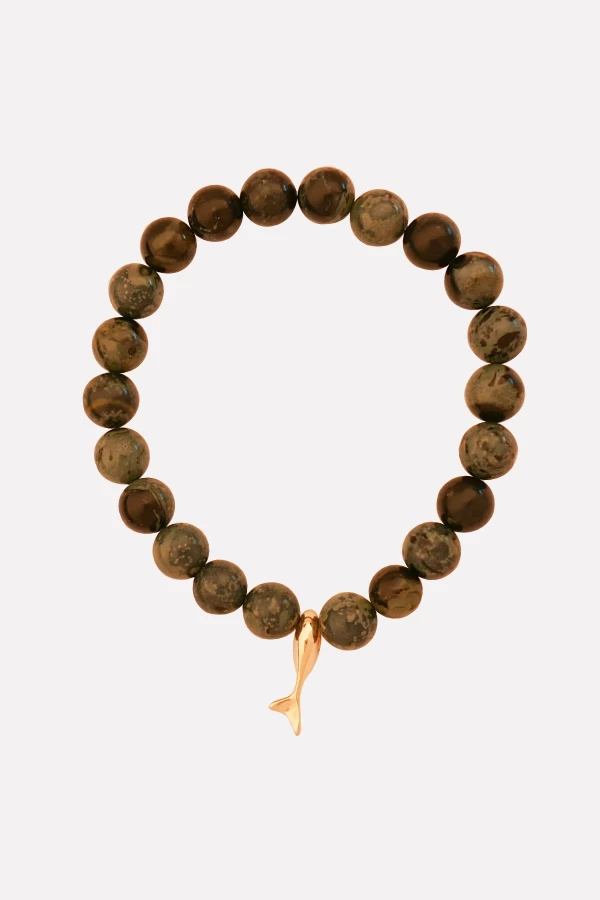 Yeşil Jasper 925 Gümüş Balık Bileklik