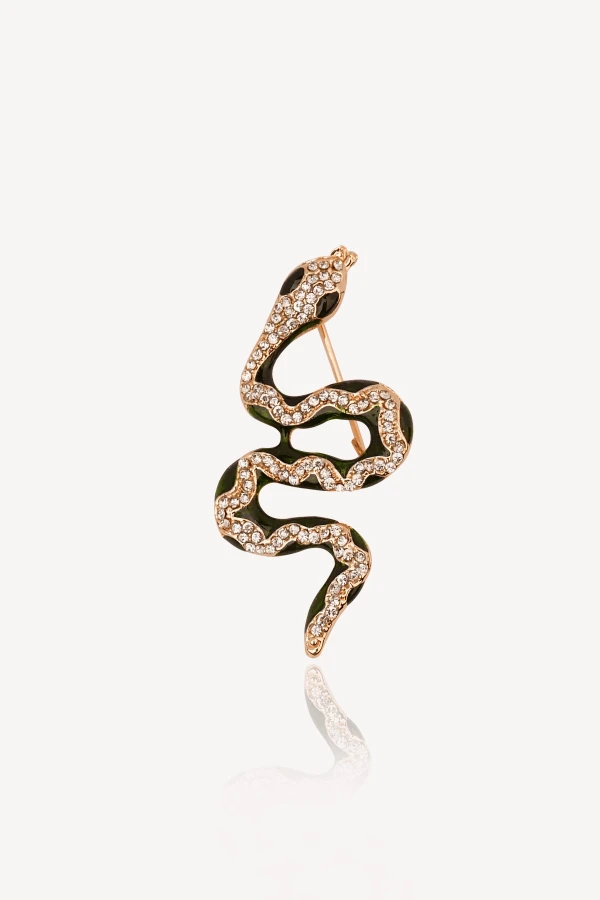 Yılan Broş | Zirkon Taşlı