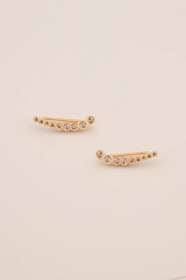 Zirkon Taşlı 925 Gümüş Yan Küpe