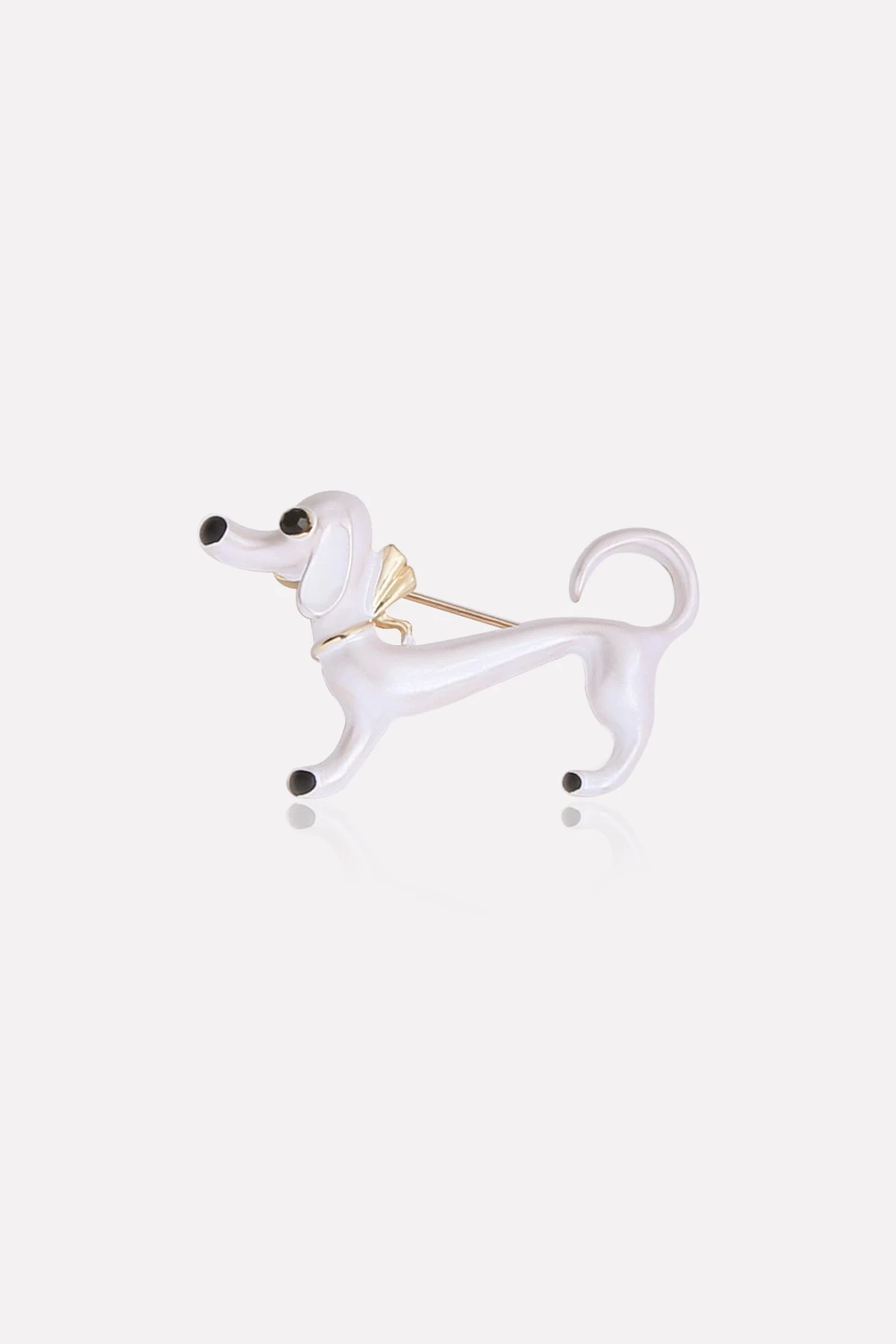 Beyaz Sosis Köpek Broş