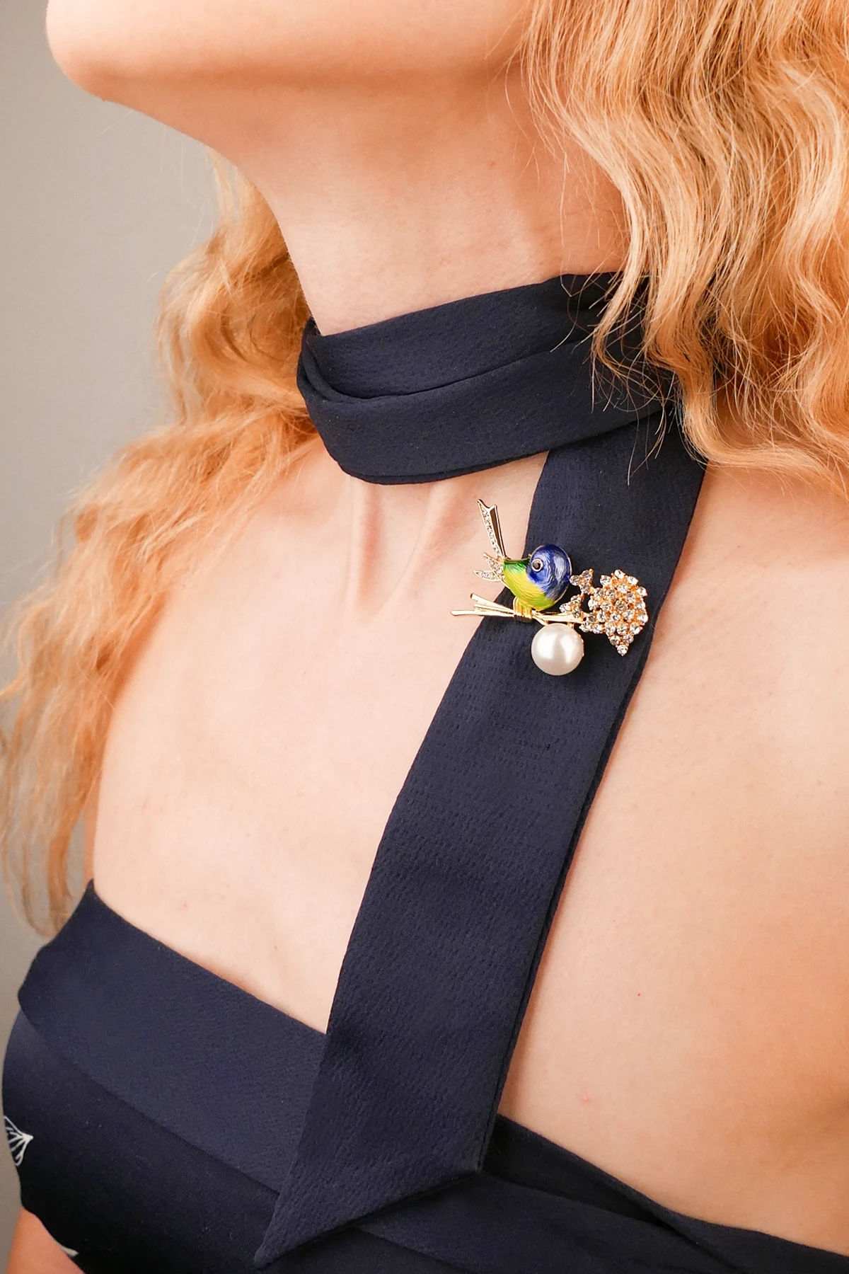 İncili Üçlü Broş Seti