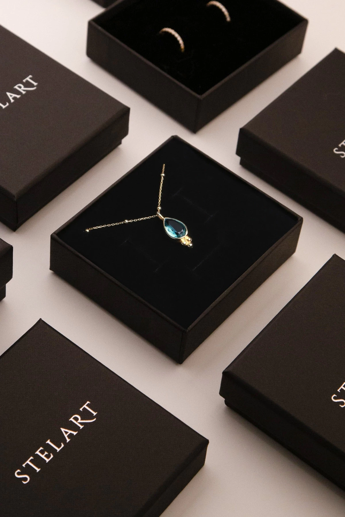 Topaz Zirkon 925 Ayar Gümüş Kolye