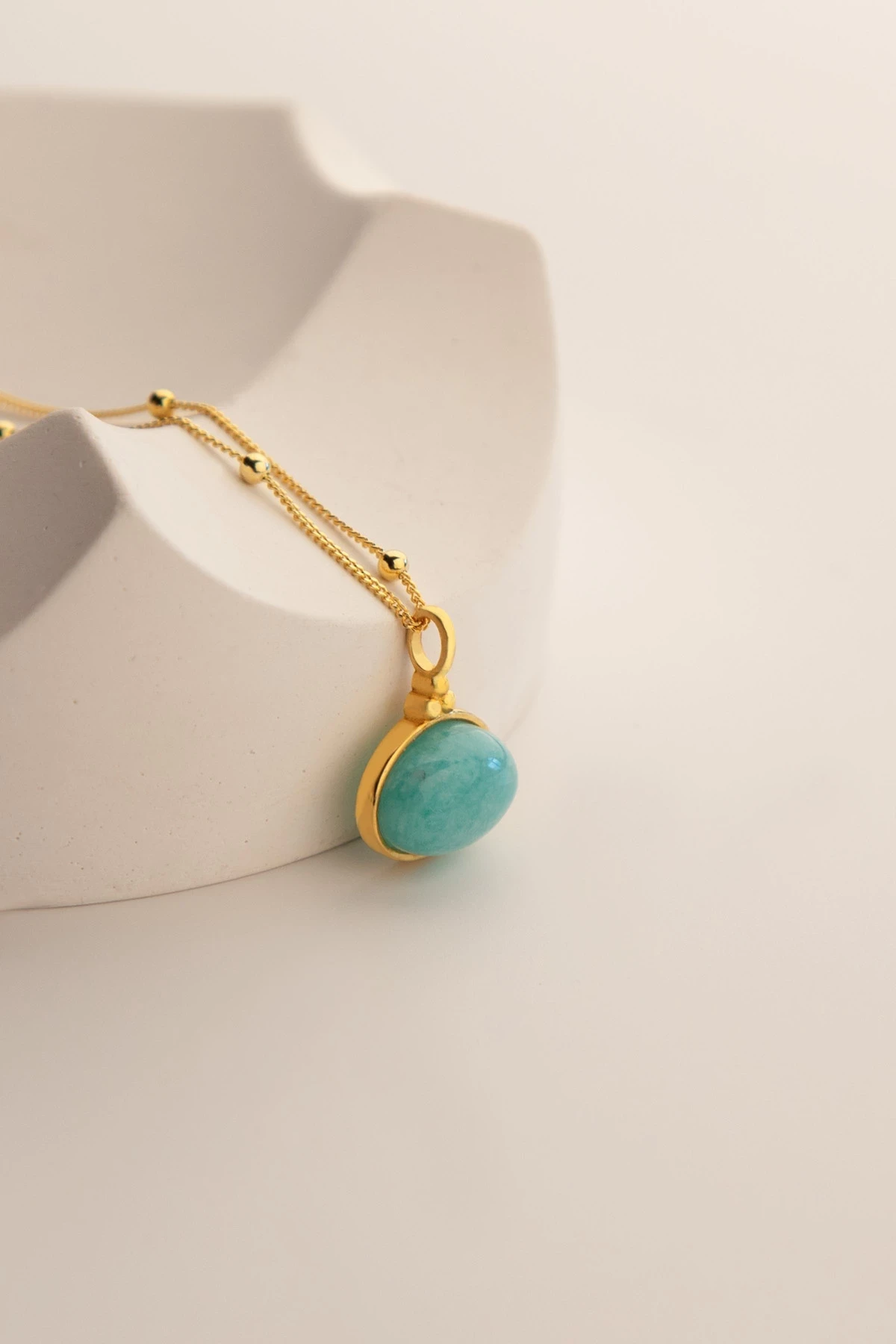 Turkuaz Taşlı 925 Gümüş Kolye