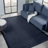 Antique MNC Dark Blue - Dört Tarafı Saçaklı Pamuklu Yıkanabilir Kilim