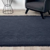 Antique MNC Dark Blue - Dört Tarafı Saçaklı Pamuklu Yıkanabilir Kilim