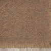 Antique PRM Light Brown - Dört Tarafı Saçaklı Pamuklu Yıkanabilir Kilim