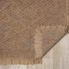Antique PRM Light Brown - Dört Tarafı Saçaklı Pamuklu Yıkanabilir Kilim