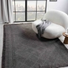 Antique SPT Antrasit Grey - Dört Tarafı Saçaklı Pamuklu Yıkanabilir Kilim