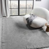 Antique SPT Grey - Dört Tarafı Saçaklı Pamuklu Yıkanabilir Kilim