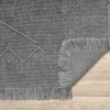 Antique MNC Grey - Dört Tarafı Saçaklı Pamuklu Yıkanabilir Kilim