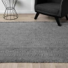 Antique TRK Grey - Dört Tarafı Saçaklı Pamuklu Yıkanabilir Kilim
