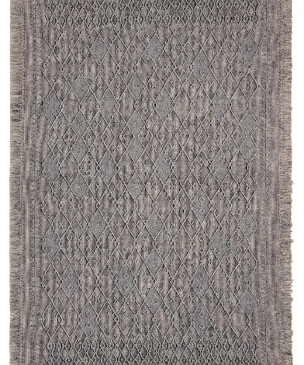 Antique PRM Stone - Dört Tarafı Saçaklı Pamuklu Yıkanabilir Kilim