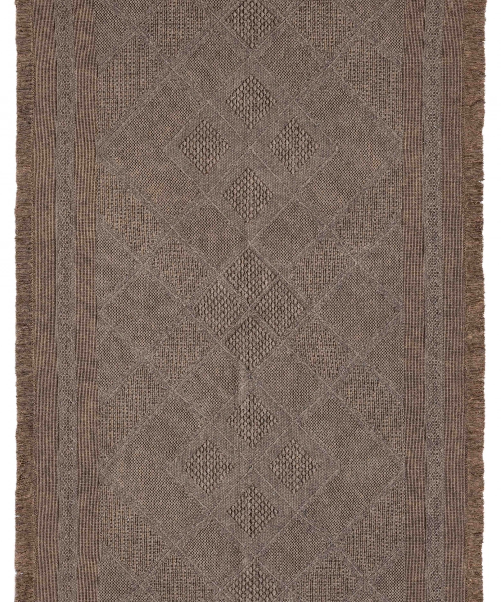 Antique SPT Light Brown - Dört Tarafı Saçaklı Pamuklu Yıkanabilir Kilim