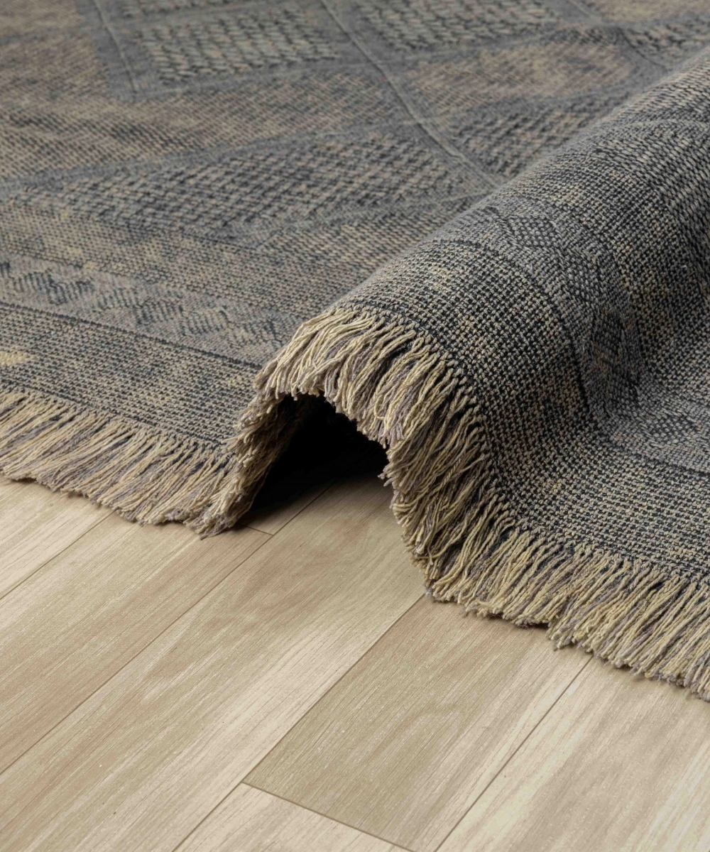 Antique SPT Stone - Dört Tarafı Saçaklı Pamuklu Yıkanabilir Kilim