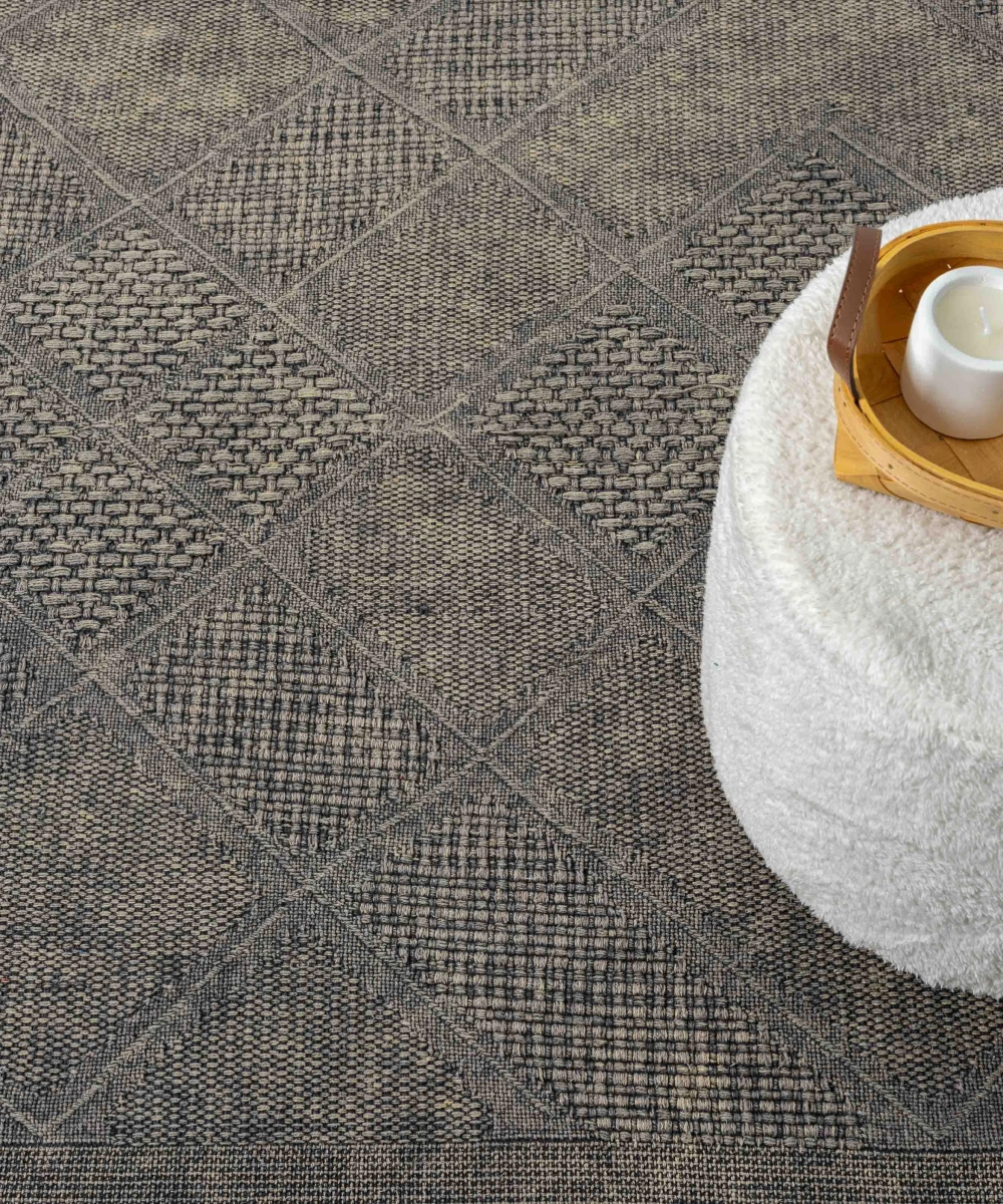 Antique SPT Stone - Dört Tarafı Saçaklı Pamuklu Yıkanabilir Kilim