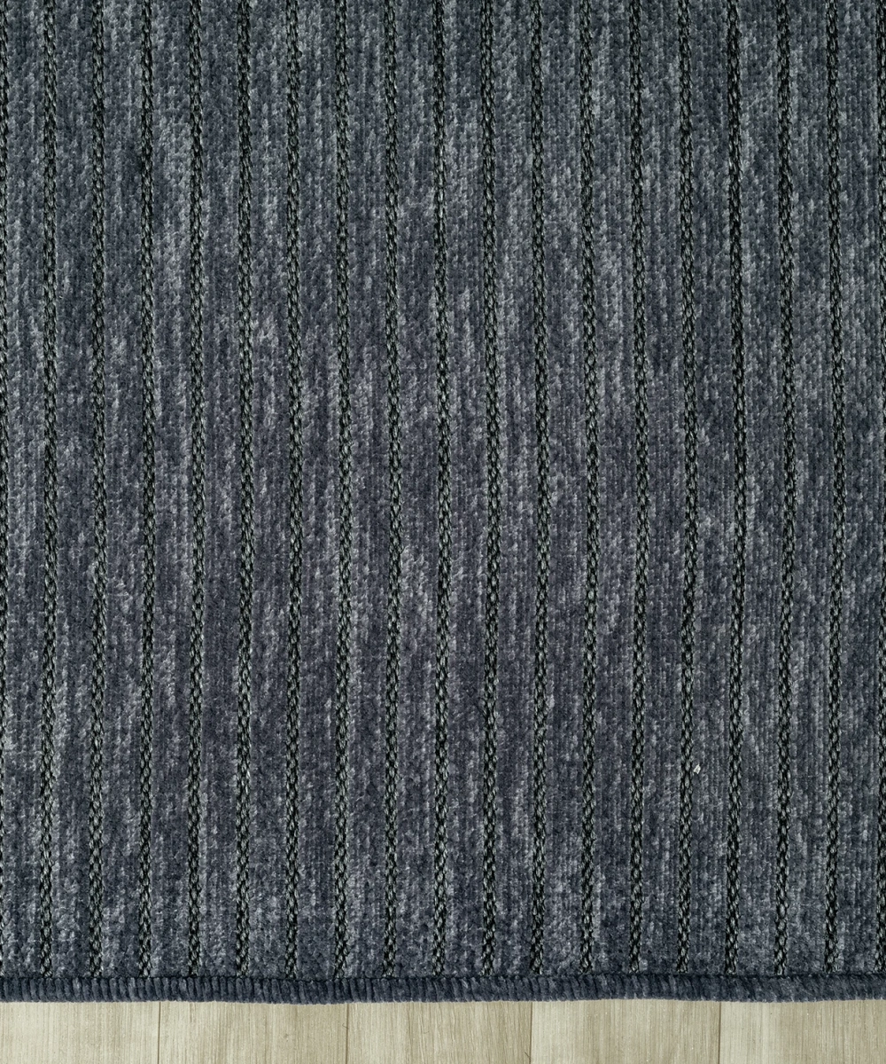 Aura Fitil Antrasit Grey- Pamuk Tabanlı Yıkanılabilir Şönil Kilim