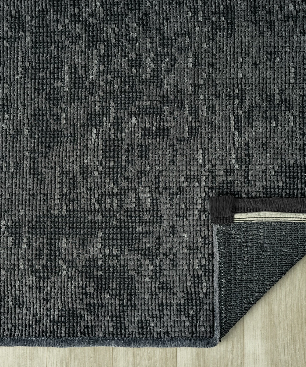 Aura Pixel Antrasit Grey- Pamuk Tabanlı Yıkanılabilir Şönil Kilim