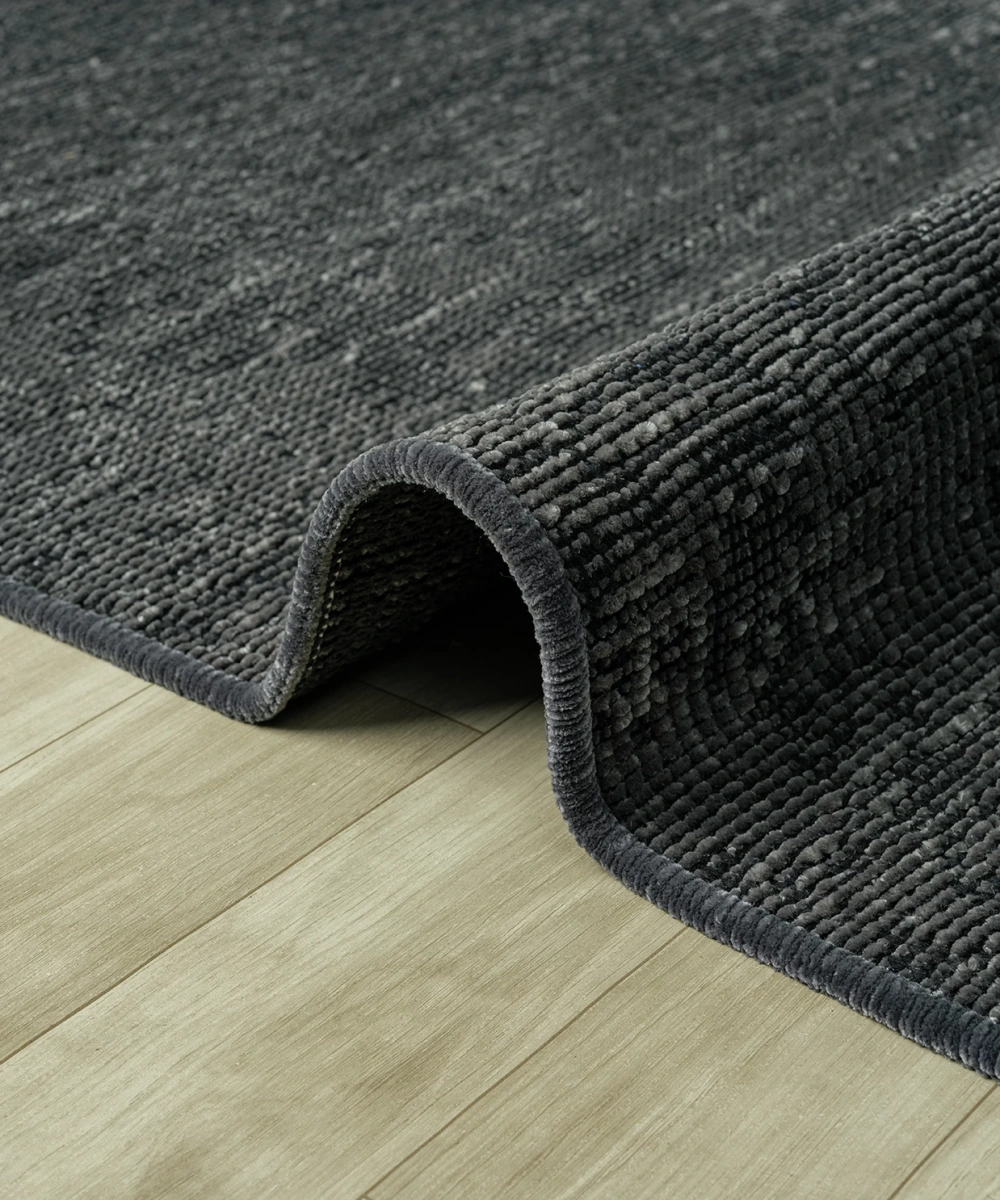 Aura Pixel Antrasit Grey- Pamuk Tabanlı Yıkanılabilir Şönil Kilim