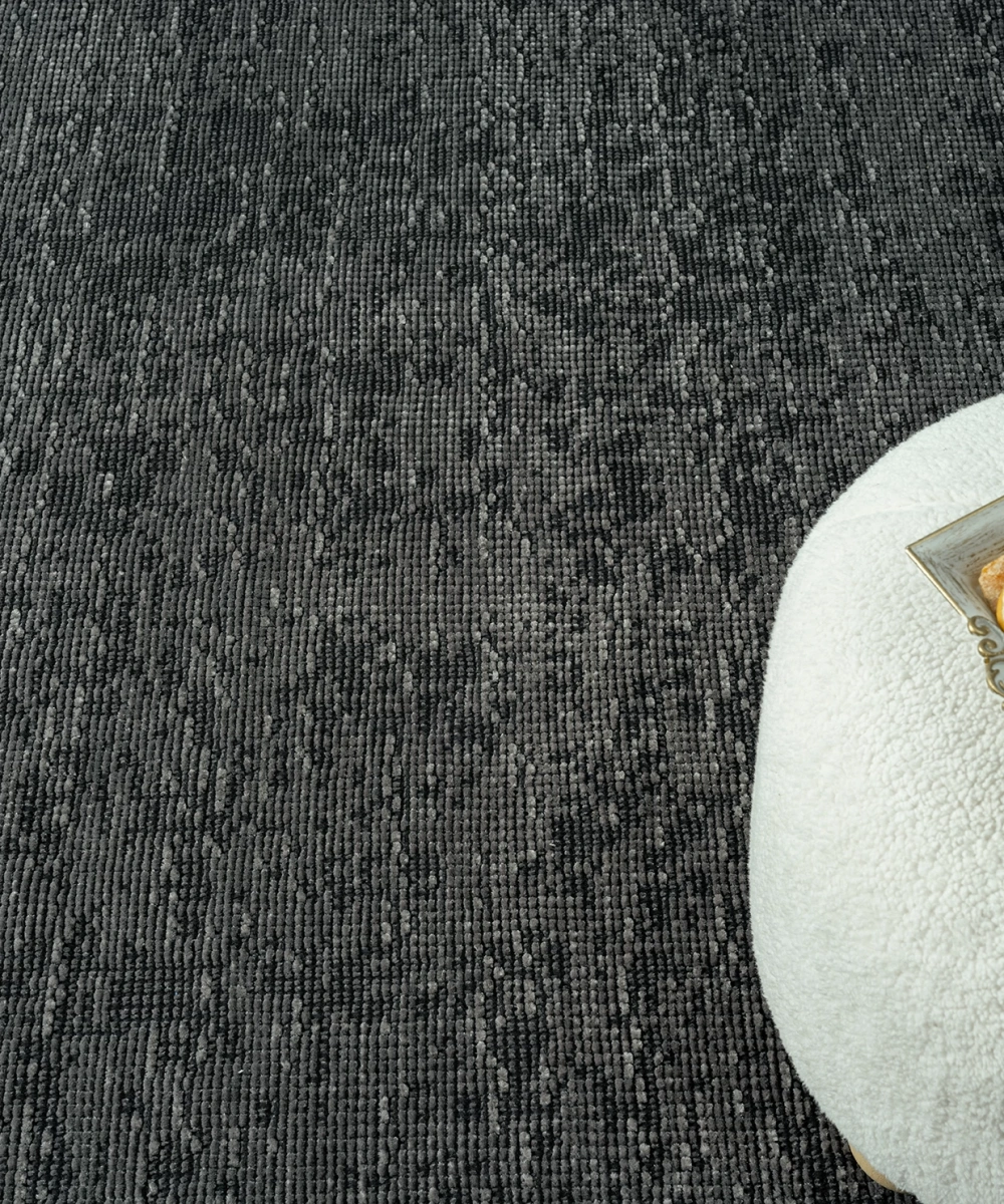 Aura Pixel Antrasit Grey- Pamuk Tabanlı Yıkanılabilir Şönil Kilim