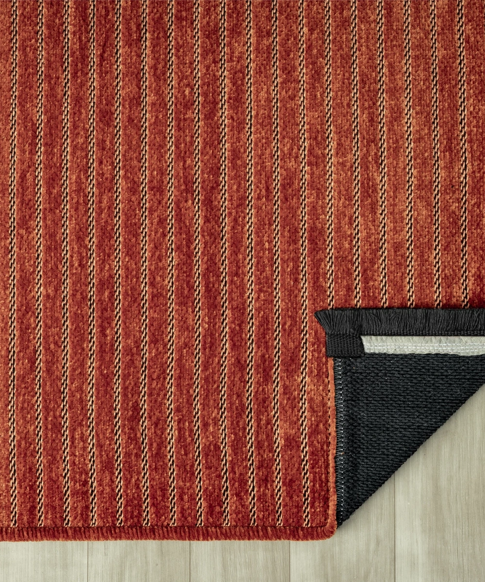 Aura Fitil Kiremit- Pamuk Tabanlı Yıkanılabilir Şönil Kilim