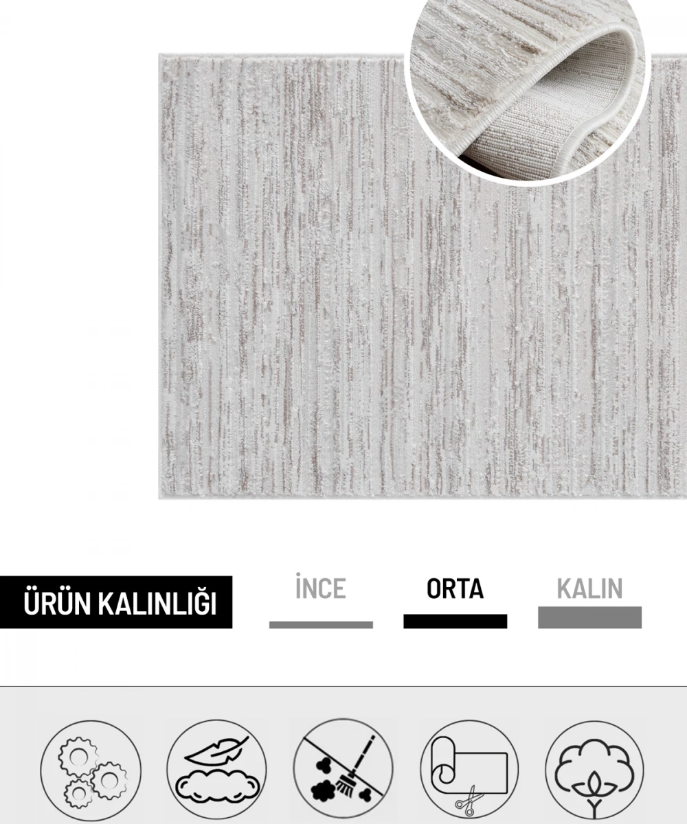 FİONA BEJ POLIP -ÇÖKME POLYESTER HALI.