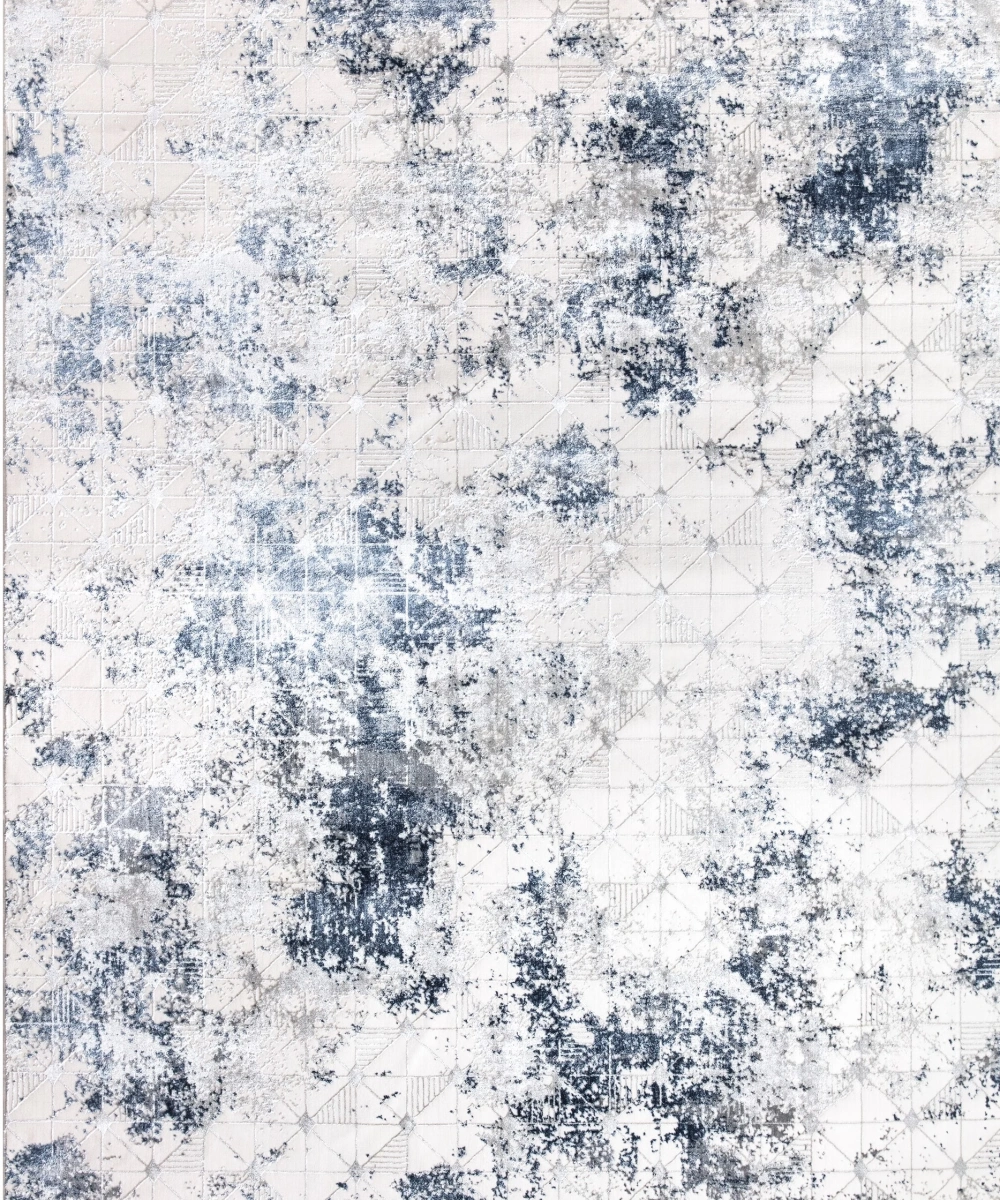 OPAL 4027 Mavi Krem Uzun Ömürlü Yumuşak Polyester Halı