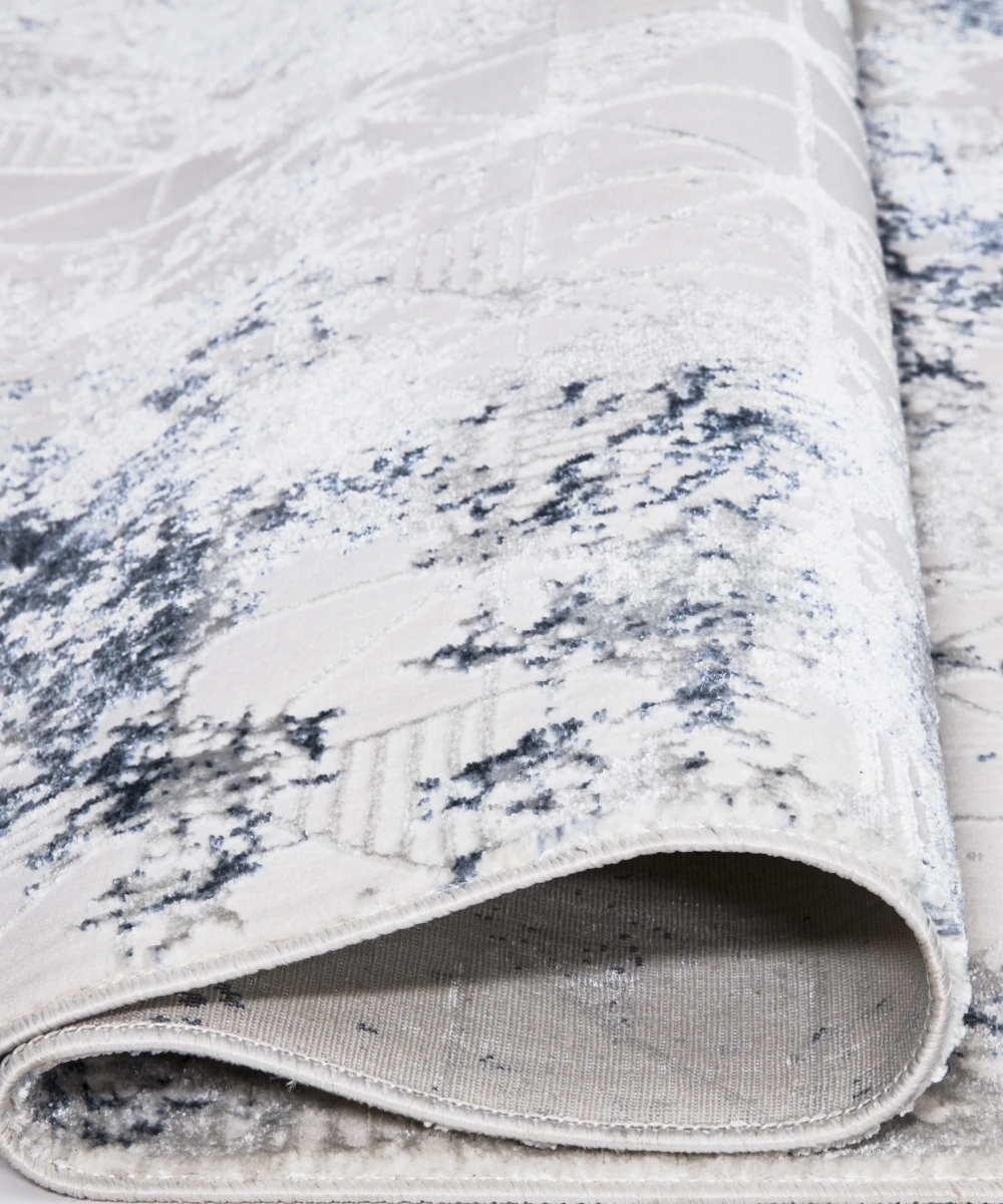 OPAL 4027 Mavi Krem Uzun Ömürlü Yumuşak Polyester Halı