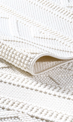 AMETİST 4062 Krem Mikro Polyester İskandinav Tarzı Bukle Halı