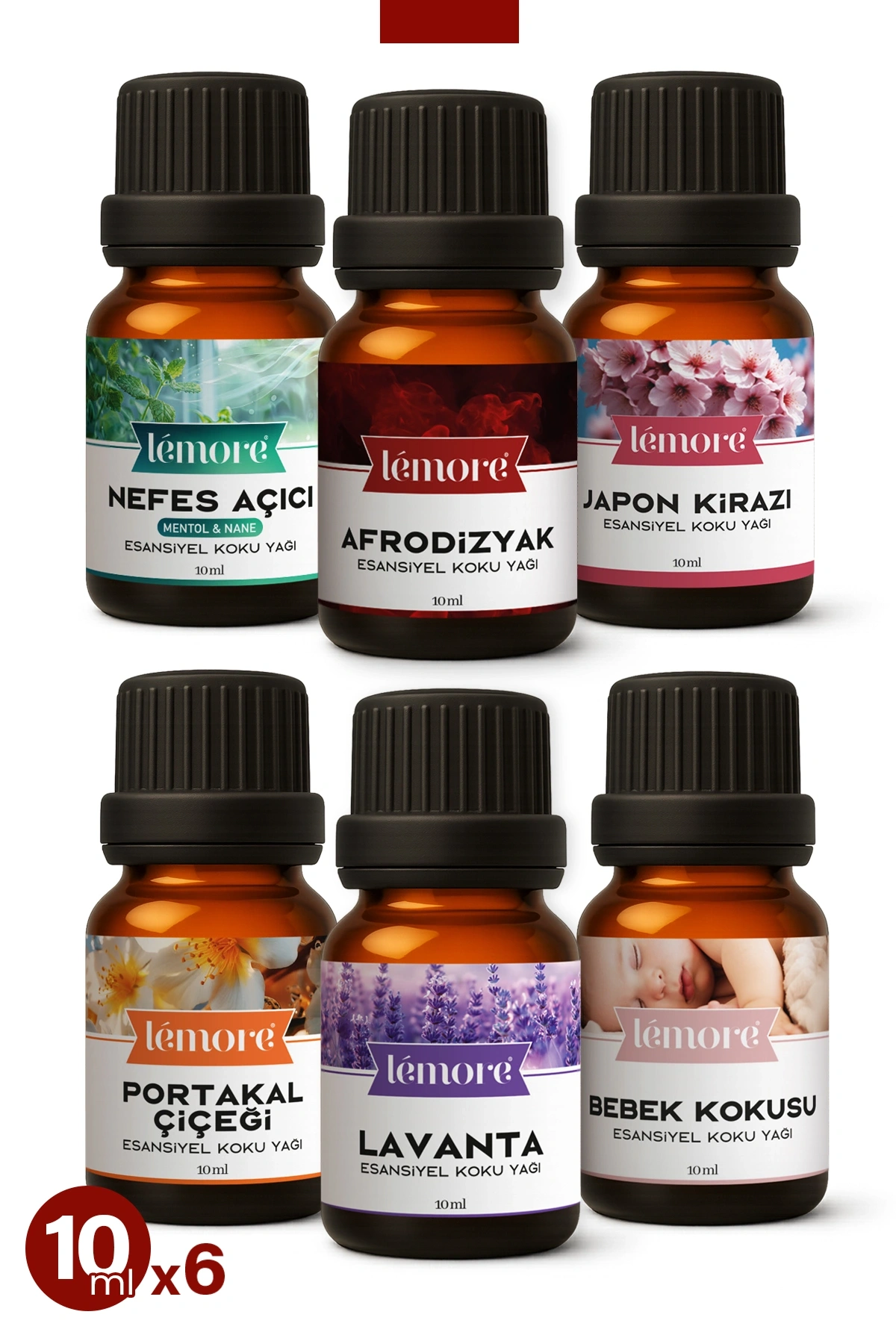 6lı Set Esansiyel Uçucu Yağ Buhurdanlık Yağı Hava Nemlendirici Aroma Difüzörü Kokusu Esans 10ml Set1