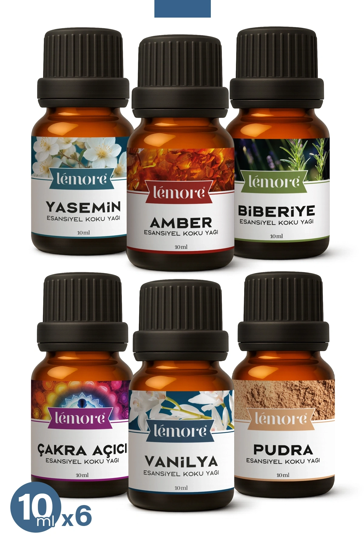 6lı Set Esansiyel Uçucu Yağ Buhurdanlık Yağı Hava Nemlendirici Aroma Difüzörü Kokusu Esans 10ml Set2