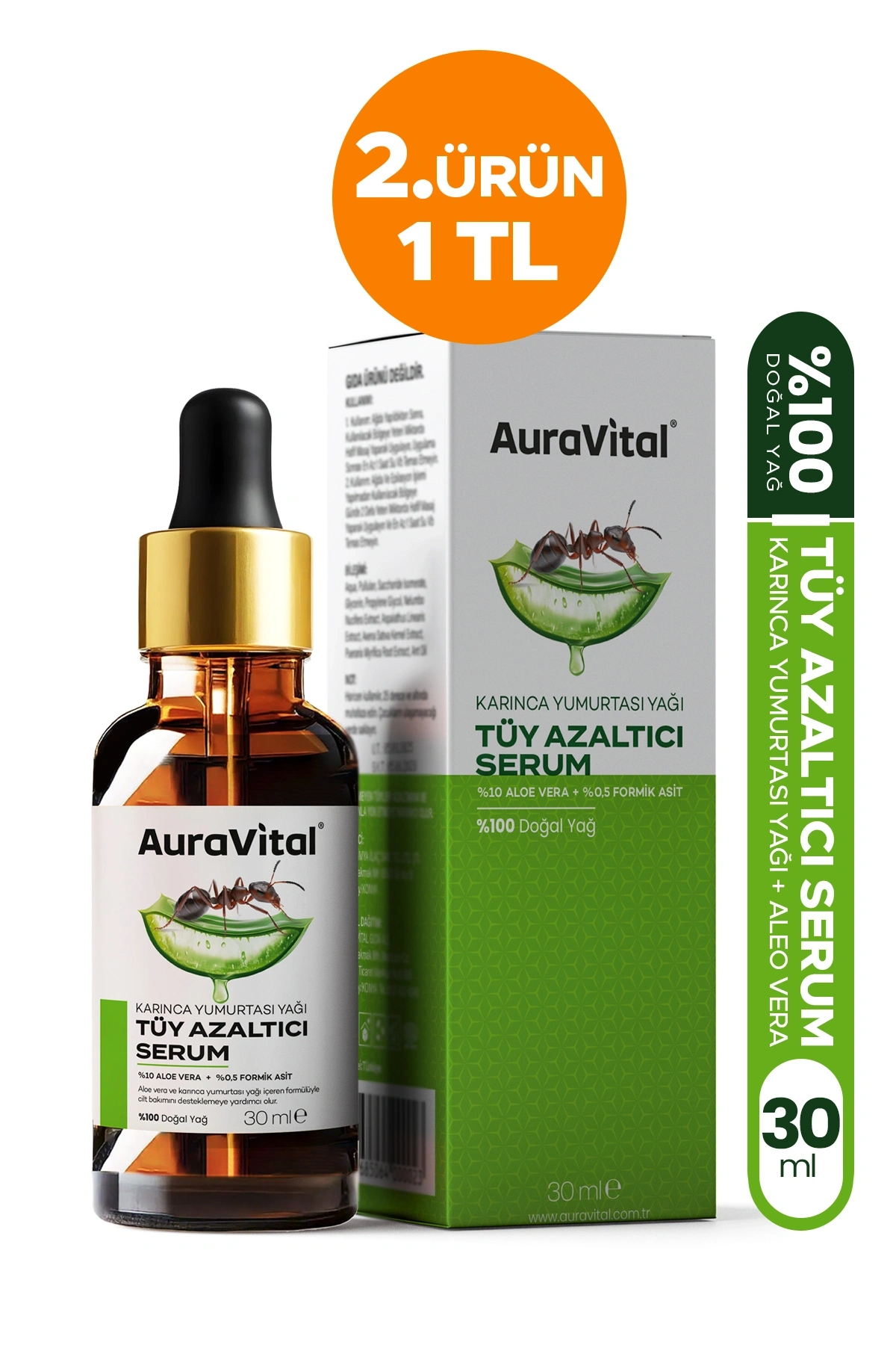 Tüy Azaltıcı Serum Karınca Yumurtası Yağı ve Aloe Vera 30 Ml Tüy Azaltıcı, Epilasyon Sonrası Cilt Bakım Yağı