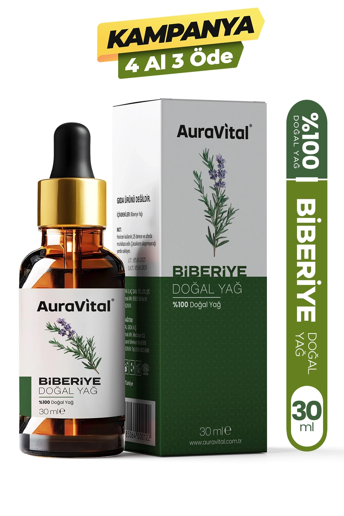 Biberiye Yağı %100 Saf ve Doğal 30 Ml