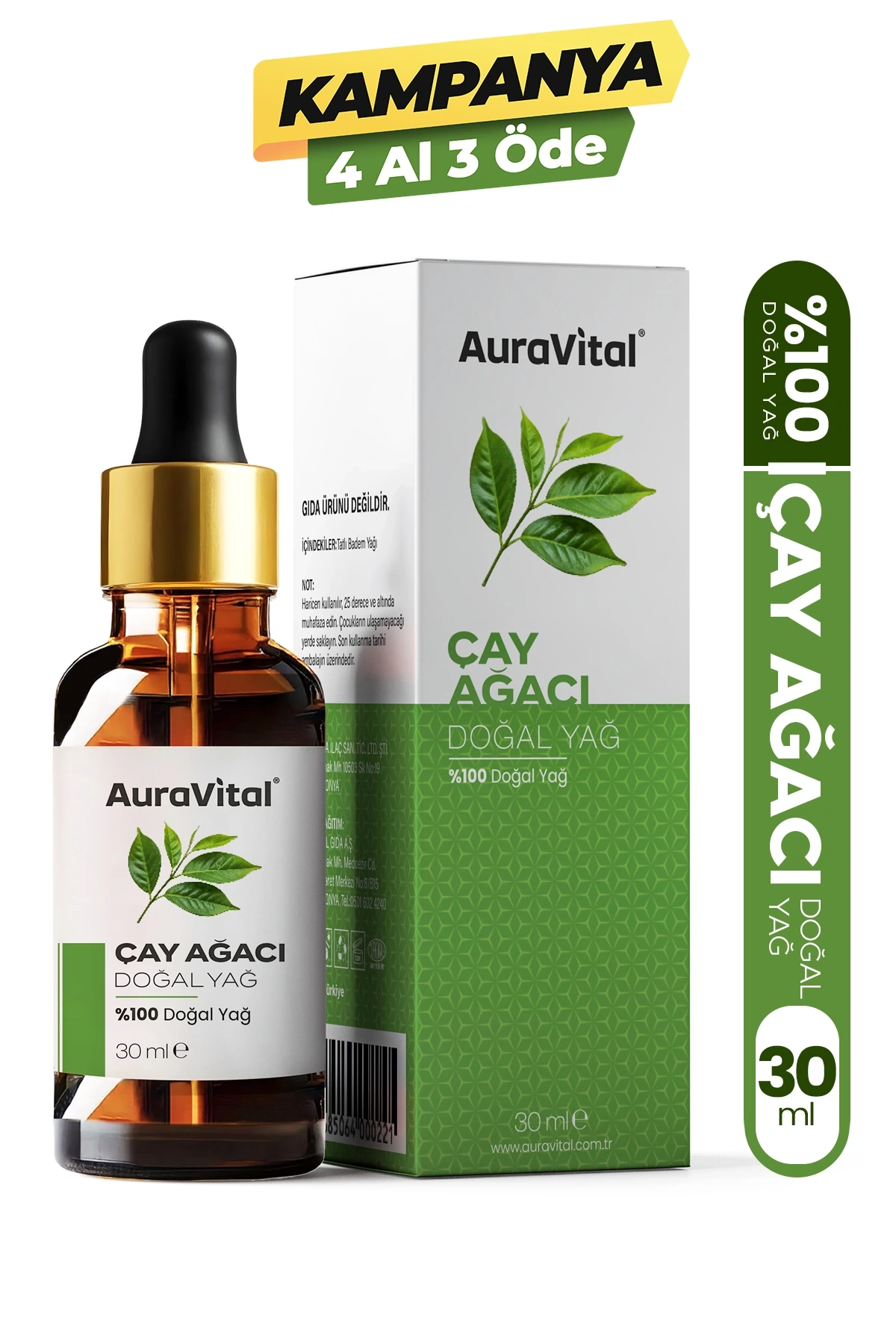 Çay Ağacı Yağı 30 ML % 100 Saf ve Doğal