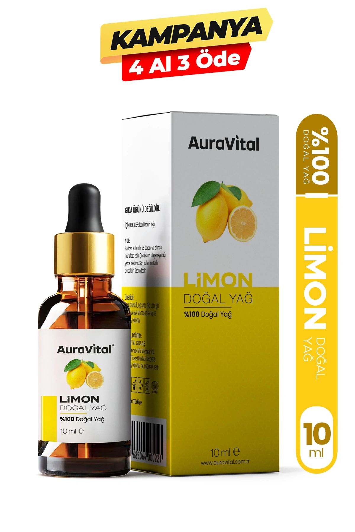 Limon Yağı 10 ML %100 Saf ve Doğal