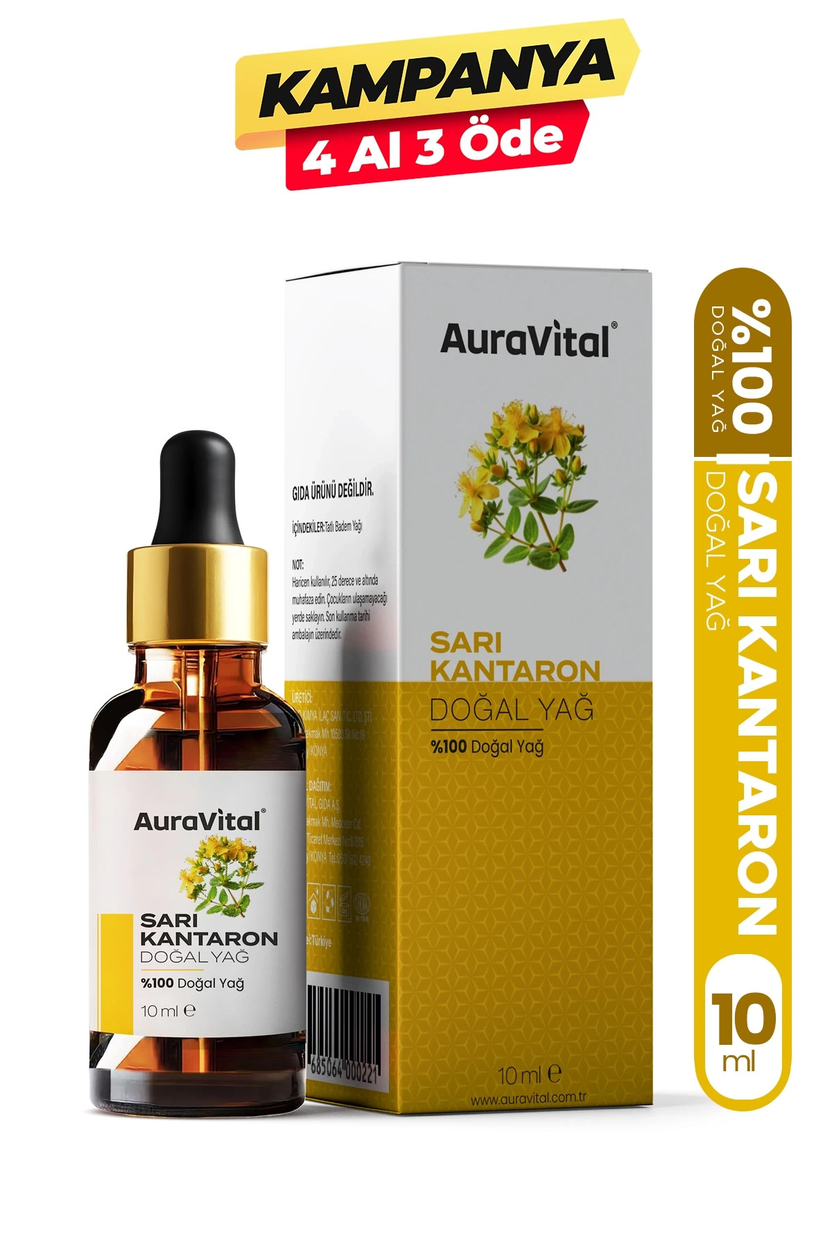 Sarı Kantaron Yağı 10 ML % 100 Saf ve Doğal