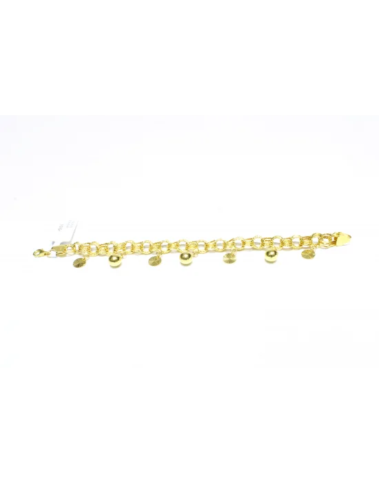 14 Ayar Altın Bileklik Künye Özel Tasarım Zincir Modeli 9.07 GR KNY1082 18.5 cm