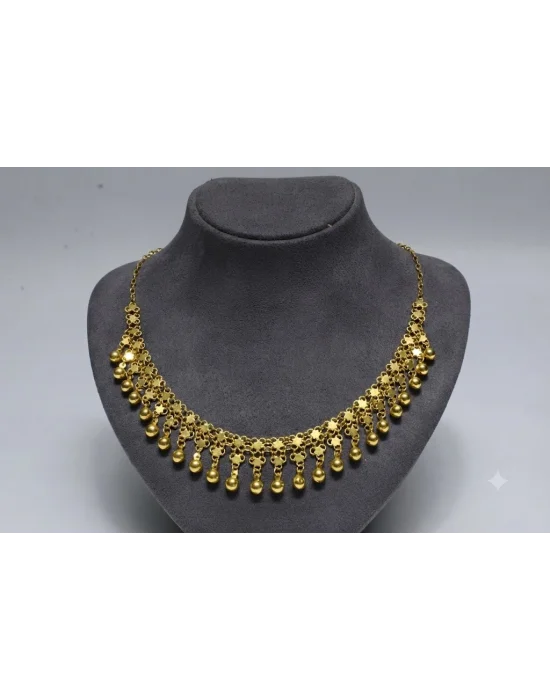 14 Ayar Altın Çift Sıralı Kişnişli Kolye 40 CM 13.34 GR KSN0371
