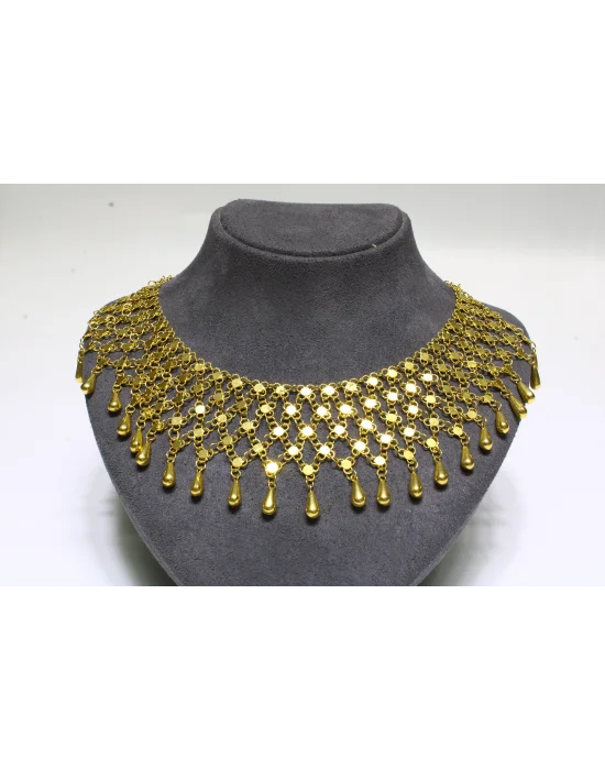14 Ayar Altın Dört Sıralı Kişnişli Kolye 40 CM 22.68 GR KLY1899